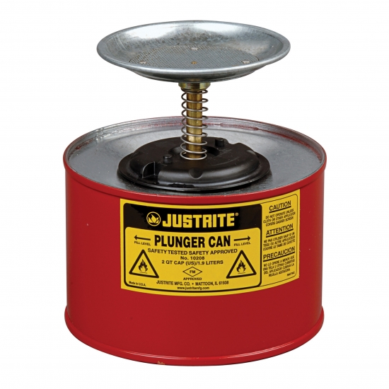 plunger can Justrite rood 
